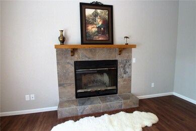 Cozy wood burning fireplace for the chilly Ozark Mountain winter.