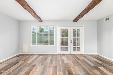 Stunning wood beam accents