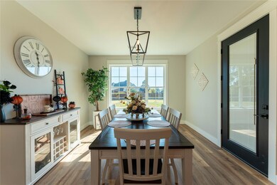 Dining area featuring light hardwood / wood-style 
