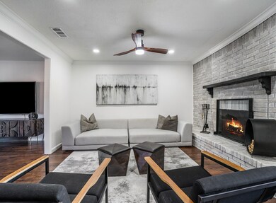 Living room with fireplace