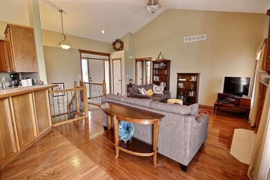 View of living room from the open dining area