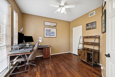 The study is to your left as you enter and feature