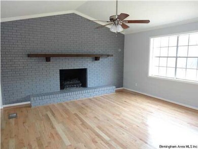 Large open living area with fireplace