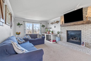 Family room gets lots of natural light from both ends of this large 25x13 room.