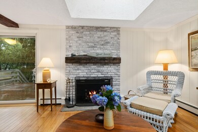 Fireplace and Slider to Deck