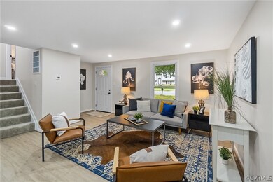 Living room featuring light hardwood / wood-style