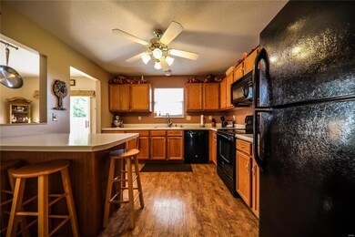Breakfast bar in eat in kitchen