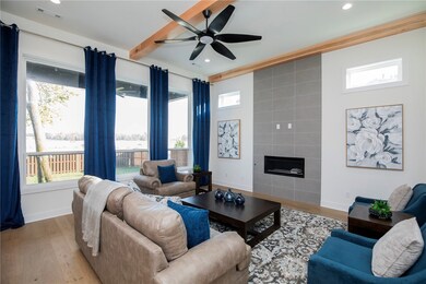 The living room is a stunning focal point of the h
