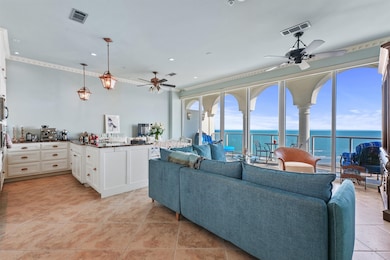 Spacious living and entertainment area with direct gulf views!