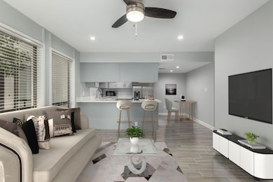 Living room facing kitchen