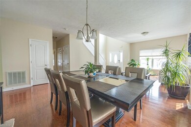 Dining room with chandelier