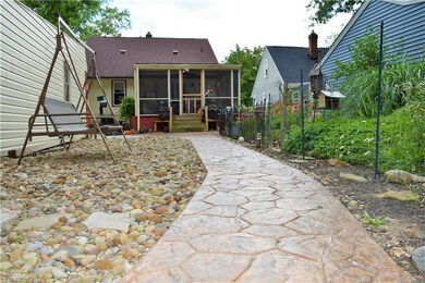 Stamped concrete through the garden