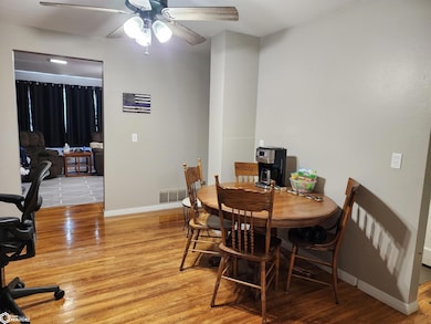 Looking through dining room towards living room