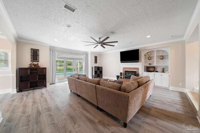 Gas Fireplace and Built In Bookshelves