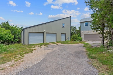 View of detached garage