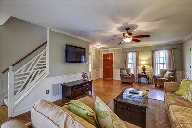 Spacious family room with rear entry stair, ceilin