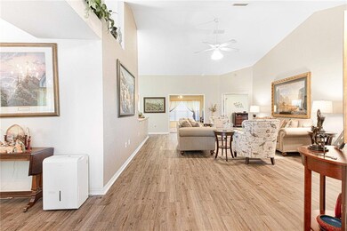 Living room with pretty vinyl plank flooring