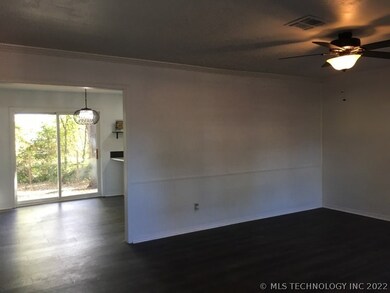 Living room leading into kitchen