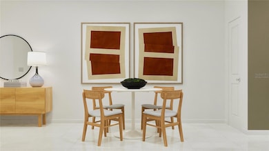 Virtually staged. Dining