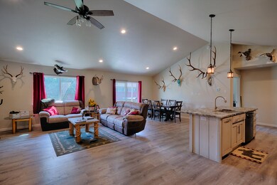 Living room and dining room