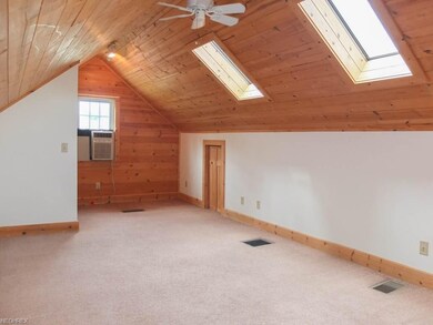 Second floor master bedroom with skylights.