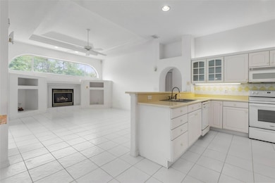 view to family room w/fireplace
