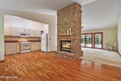 Dining area with 2 sided Firelplace