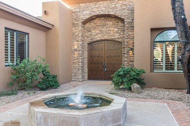 Stone entrance w/ash doors