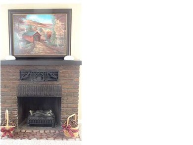 The decorative fireplace has remote start flame wi