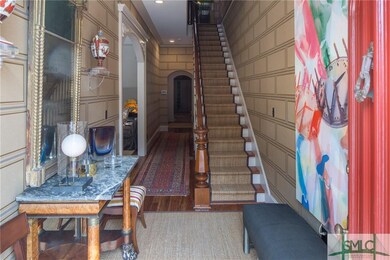 Entrance Hall with hand-blocked wallpaper and orig