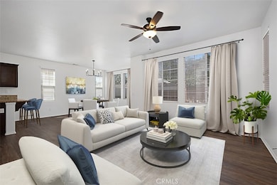 Virtually staged great room