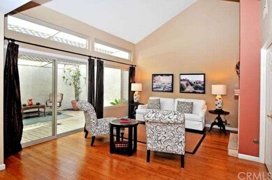 Vaulted ceilings make for a dramatic living room