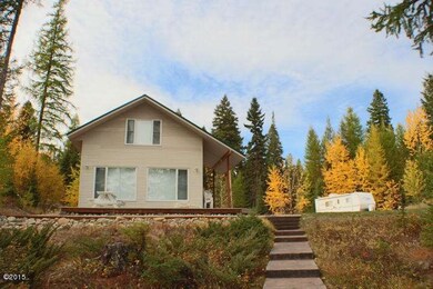 View from lake to cabin