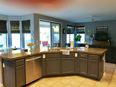 Kitchen view of backyard