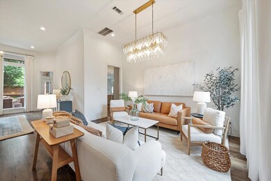 The formal living room illuminated by a stunning c