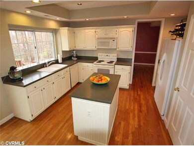 Kitchen - Renovated kitchen with wood floor, trey 
