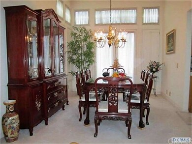 Formal dining room with french door