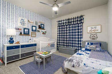 Front Bedroom with custom wallpaper