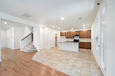 open floorplan with kitchen island