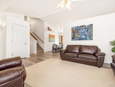 Living room with Vaulted Ceilings