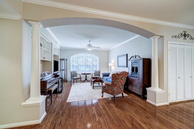 A large, bright living room.
