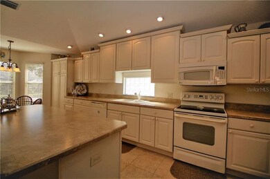 Kitchen Island doubles as a breakfast bar.