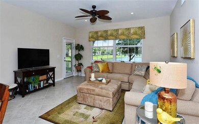 Living room with lake views