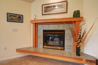 Tile and wood Fireplace