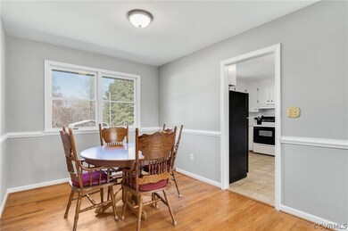 Dining area with hard wood  floors