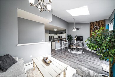 Large open concept great room.  Newer flooring and
