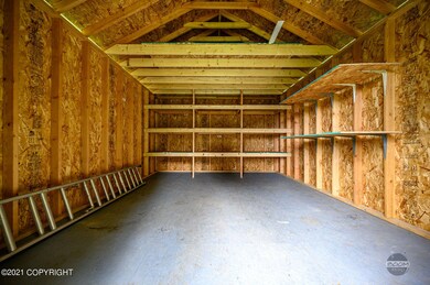 Huge shed with shelves