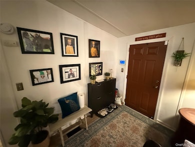 Entryway featuring vaulted ceiling
