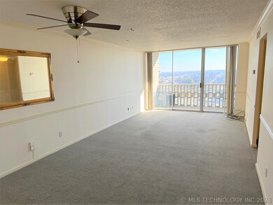 Living and dining combo with East view
