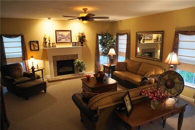 Familyroom with a 4 foot bump out, gas fireplace w